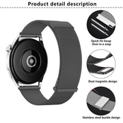 Kalebol 22mm Universal Loop Double Magnetic Buckle Milanese Strap(Black Red)