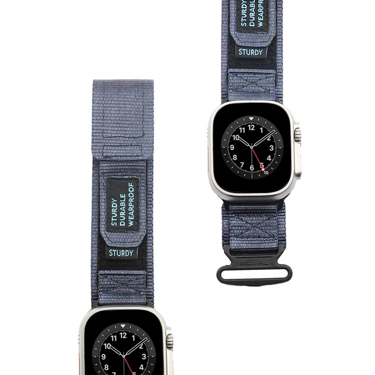 For Apple Watch 46mm / 49mm / 45mm / 44mm Kalebol Simple Two Section Nylon Strap(Blue)