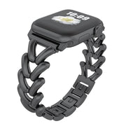 For Apple Watch 42mm / 41mm / 40mm / 38mm Kalebol V-shaped Zinc Alloy Strap(Black)
