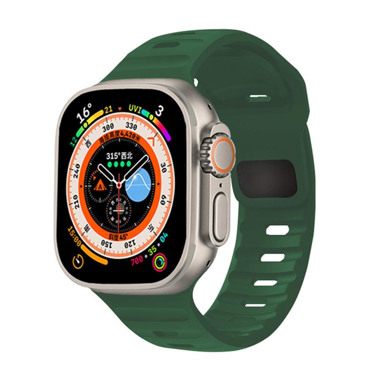 For Apple Watch 46mm / 49mm / 45mm / 44mm Kalebol Sport Silicone Strap(Green)