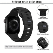 For Apple Watch 42mm / 41mm / 40mm / 38mm Kalebol Sport Silicone Strap(Midnight)