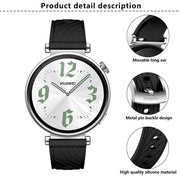 Kalebol 18mm Universal Textured Silicone Silver Buckle Strap(Pink)