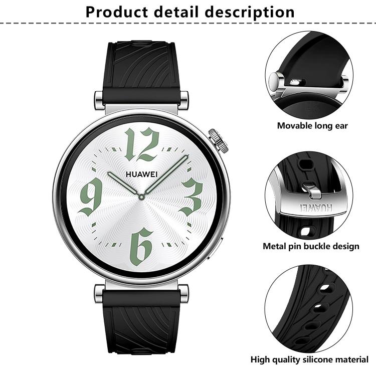 Kalebol 18mm Universal Textured Silicone Silver Buckle Strap(Light Grey)