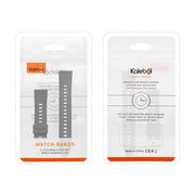 Kalebol 18mm Universal Textured Silicone Silver Buckle Strap(White)
