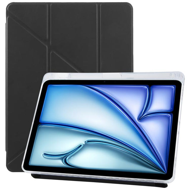 For iPad Air 13 2025 / 2024 / Pro 12.9 ZGA Genre Series Y-Fold Leather Tablet Case with Pen Slot(Black)