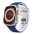 For Apple Watch 42mm / 41mm / 40mm / 38mm Kalebol Wave Reverse Buckle Two-color Silicone Strap(Midnight Blue White) - Watch Bands by Kalebol | Online Shopping South Africa | PMC TechLife | Buy Now Pay Later Mobicred