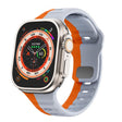 For Apple Watch 42mm / 41mm / 40mm / 38mm Kalebol Wave Reverse Buckle Two-color Silicone Strap(Wild Path Grey Orange) - Watch Bands by Kalebol | Online Shopping South Africa | PMC TechLife | Buy Now Pay Later Mobicred