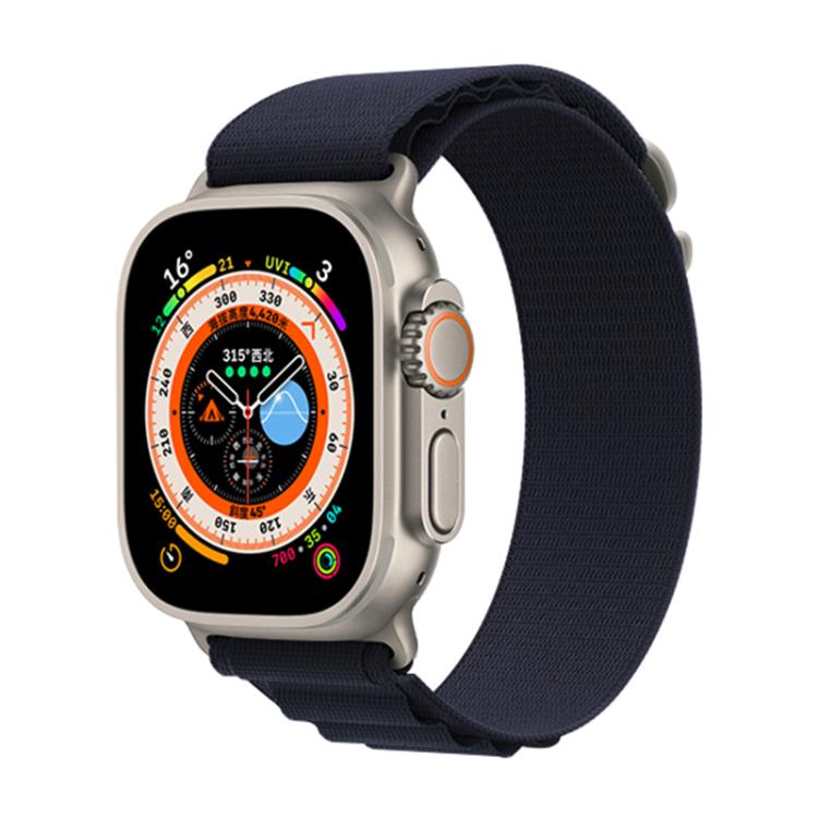 For Apple Watch 42mm / 41mm / 40mm / 38mm Kalebol Aline Nylon Loop Watch Band(Midnight Blue)