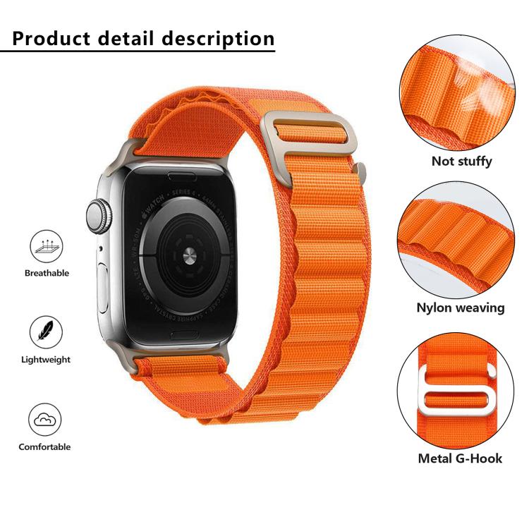 For Apple Watch 46mm / 49mm / 45mm / 44mm Kalebol Aline Nylon Loop Watch Band(Pink)