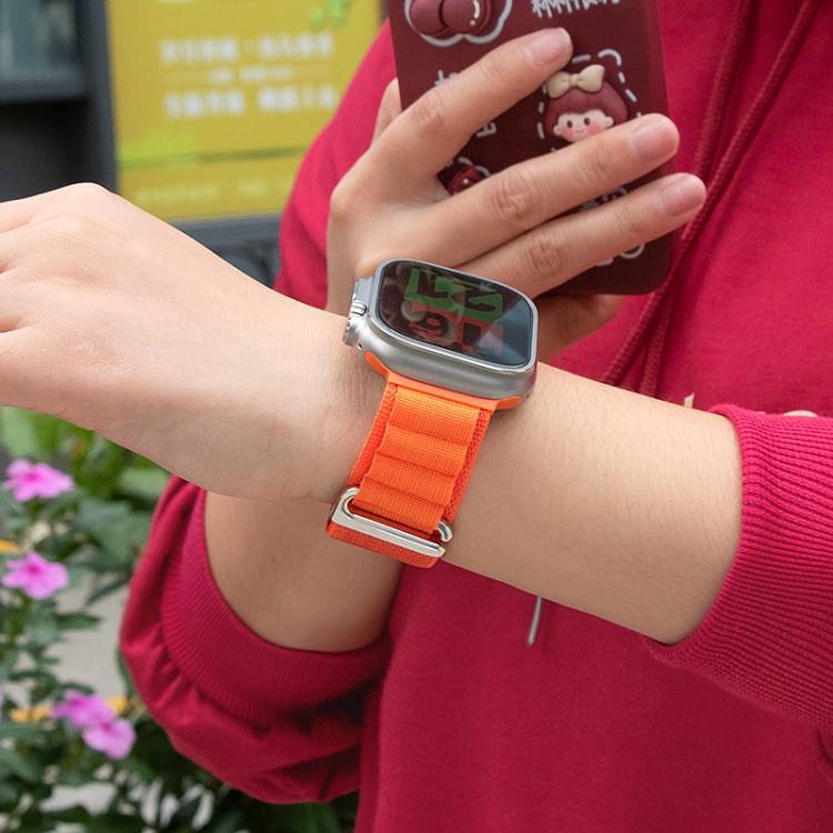 For Apple Watch 46mm / 49mm / 45mm / 44mm Kalebol Aline Nylon Loop Watch Band(Starlight)