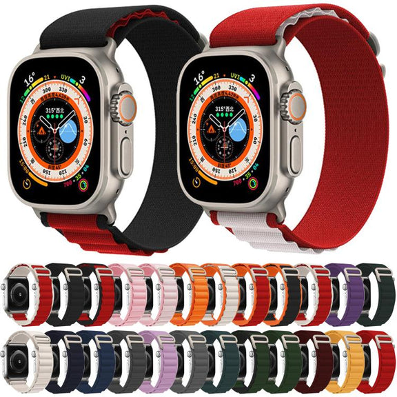 For Apple Watch 42mm / 41mm / 40mm / 38mm Kalebol Aline Nylon Loop Watch Band(Pink)
