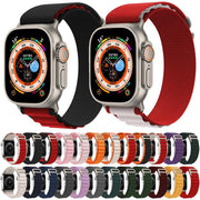 For Apple Watch 46mm / 49mm / 45mm / 44mm Kalebol Aline Nylon Loop Watch Band(Orange+White)