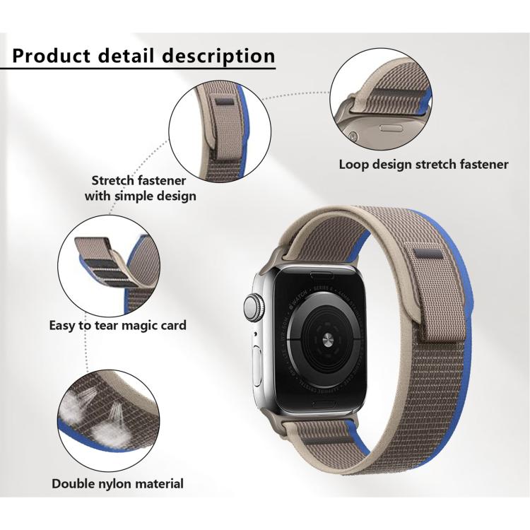 For Apple Watch 46mm / 49mm / 45mm / 44mm Kalebol Wild Track Loop Nylon Watch Band(Orange)