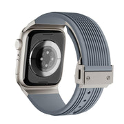 For Apple Watch 46mm / 49mm / 45mm / 44mm Kalebol High Elasticity L-shaped Nail Silicone Strap(Space Grey)