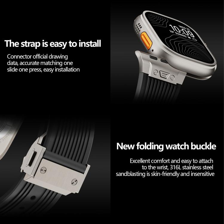 For Apple Watch 42mm / 41mm / 40mm / 38mm Kalebol High Elasticity L-shaped Nail Silicone Strap(White)