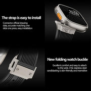For Apple Watch 42mm / 41mm / 40mm / 38mm Kalebol High Elasticity L-shaped Nail Silicone Strap(Space Grey)