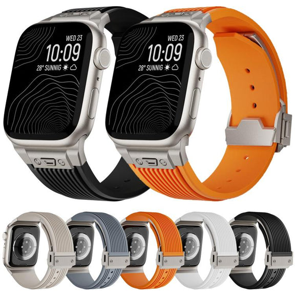 For Apple Watch 46mm / 49mm / 45mm / 44mm Kalebol High Elasticity L-shaped Nail Silicone Strap(Space Grey)