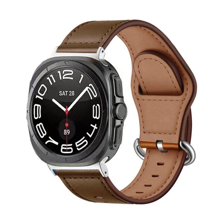For Samsung Galaxy Watch Ultra 47mm / Ultra 2025 Kalebol Genuine Leather Watch Band(Cocoa)