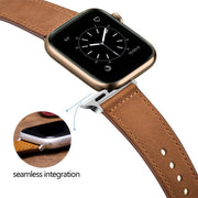 For Apple Watch 42mm / 41mm / 40mm / 38mm Kalebol Large Stud Buckle Leather Watch Band(White)