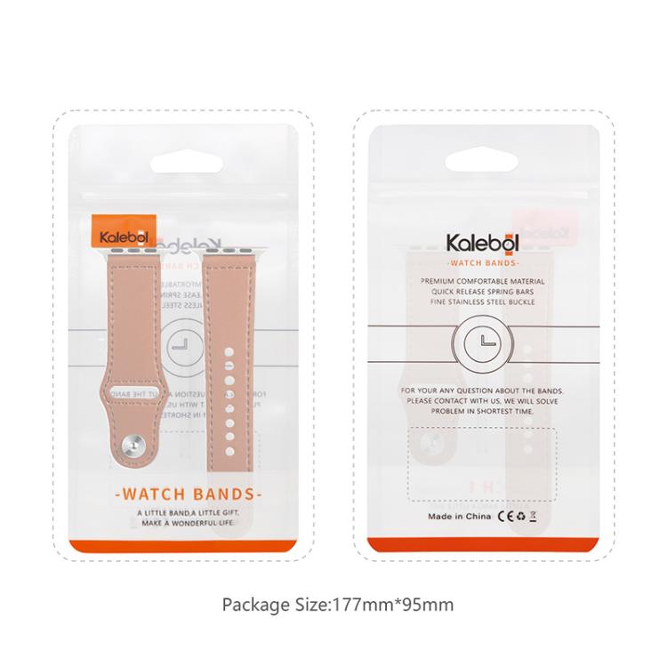 For Apple Watch 42mm / 41mm / 40mm / 38mm Kalebol Large Stud Buckle Leather Watch Band(Green)