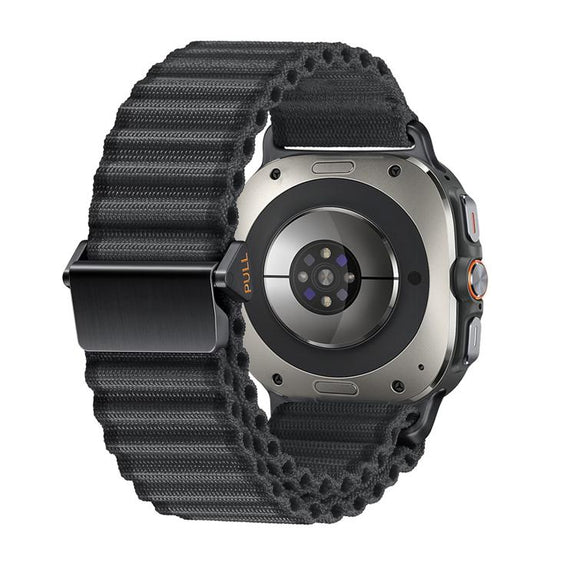 For Samsung Galaxy Watch Ultra 47mm Kalebol Ocean Loop Nylon Braided Watch Band(Dark Grey)