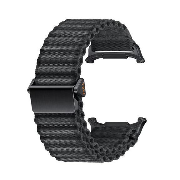 For Samsung Galaxy Watch Ultra 47mm Kalebol Ocean Loop Nylon Braided Watch Band(Dark Grey)
