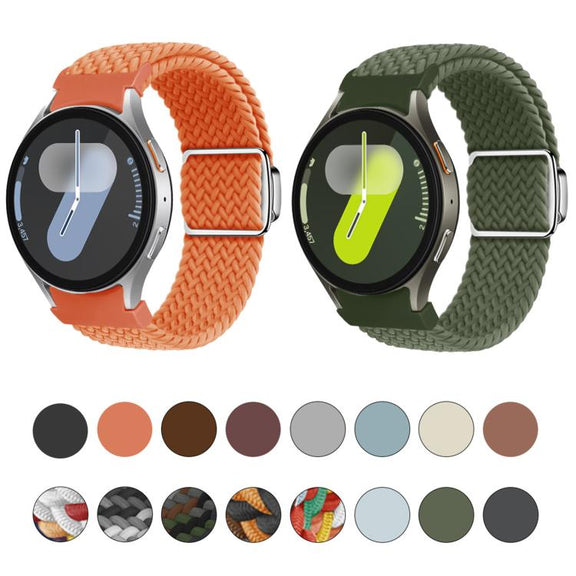 For Samsung Galaxy Watch 5 Pro / 6 / 7 Kalebol Button Braided Loop Magnetic Buckle Watch Band(Space Grey)