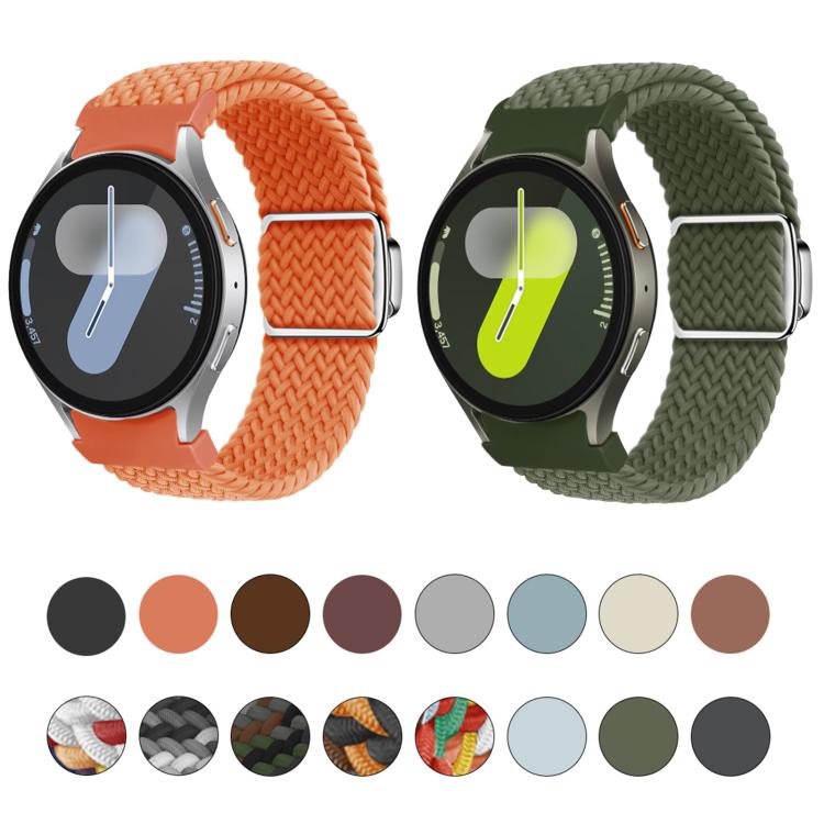For Samsung Galaxy Watch 5 Pro / 6 / 7 Kalebol Button Braided Loop Magnetic Buckle Watch Band(Cyan-blue)