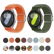 For Samsung Galaxy Watch 5 Pro / 6 / 7 Kalebol Button Braided Loop Magnetic Buckle Watch Band(Cyan-blue)