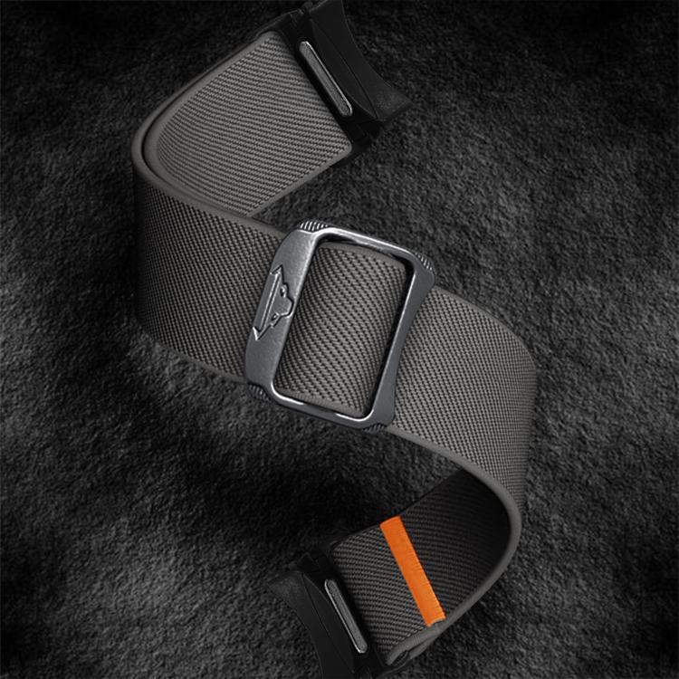 For Samsung Galaxy Watch 5 Pro / 6 / 7 Kalebol Button Elastic Nylon Watch Band(Dark Grey)