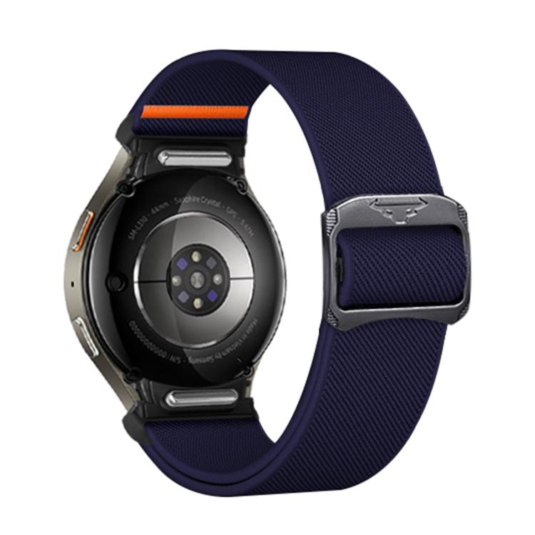 For Samsung Galaxy Watch 5 Pro / 6 / 7 Kalebol Button Elastic Nylon Watch Band(Midnight Blue)