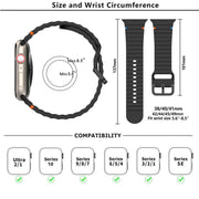 For Apple Watch 46mm / 49mm / 45mm / 44mm Kalebol Wavy Grain Stitched Silicone Watch Band(Starlight)