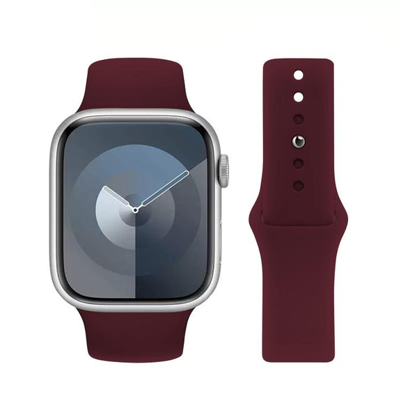 For Apple Watch 42mm / 41mm / 40mm / 38mm Kalebol Reverse Buckle Silicone Watch Band(Wine Red)