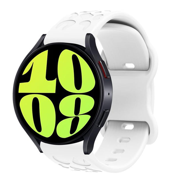 18mm Kalebol Leopard Print Butterfly Buckle Silicone Watch Band(White)