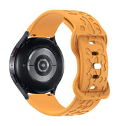 18mm Kalebol Leopard Print Butterfly Buckle Silicone Watch Band(Yellow)