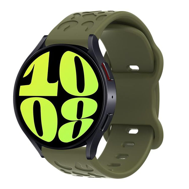18mm Kalebol Leopard Print Butterfly Buckle Silicone Watch Band(Army Green)