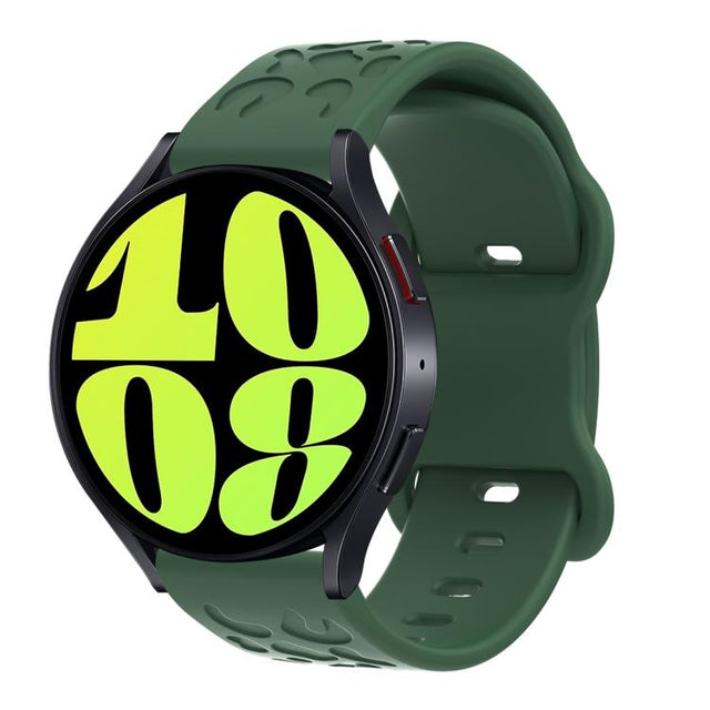 18mm Kalebol Leopard Print Butterfly Buckle Silicone Watch Band(Dark Green)