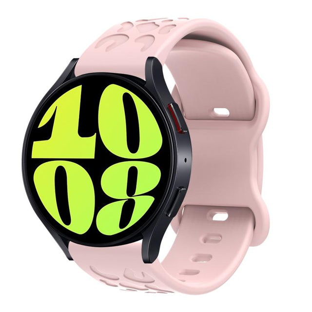 20mm Kalebol Leopard Print Butterfly Buckle Silicone Watch Band(Pink)