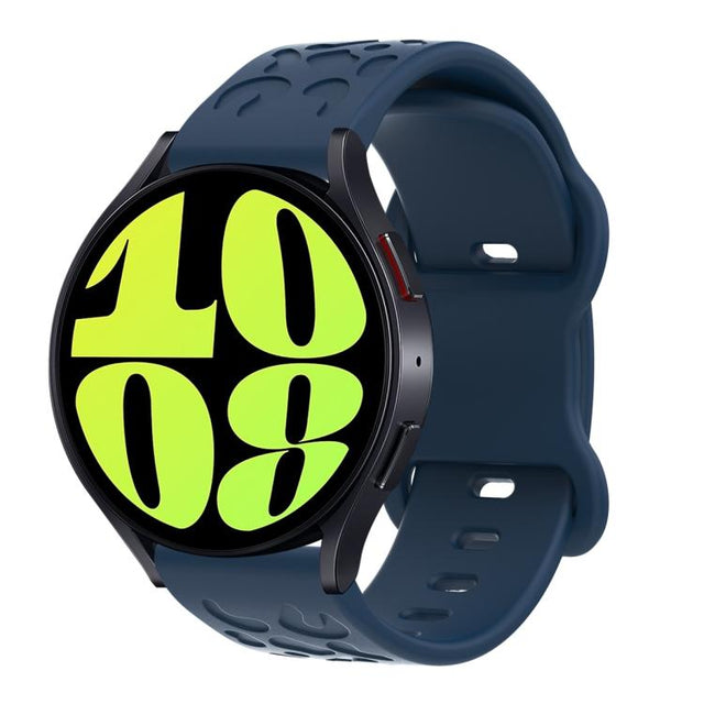 20mm Kalebol Leopard Print Butterfly Buckle Silicone Watch Band(Midnight  Blue)