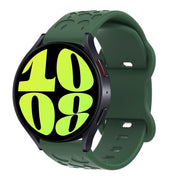 22mm Kalebol Leopard Print Butterfly Buckle Silicone Watch Band(Dark Green)