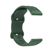22mm Kalebol Leopard Print Butterfly Buckle Silicone Watch Band(Dark Green)