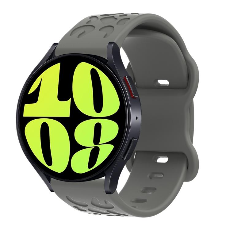 22mm Kalebol Leopard Print Butterfly Buckle Silicone Watch Band(Space Grey)