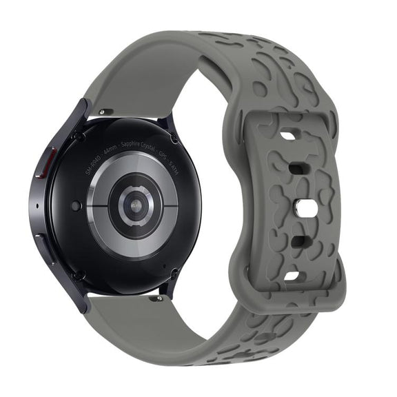 22mm Kalebol Leopard Print Butterfly Buckle Silicone Watch Band(Space Grey)