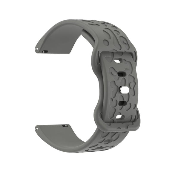 22mm Kalebol Leopard Print Butterfly Buckle Silicone Watch Band(Space Grey)