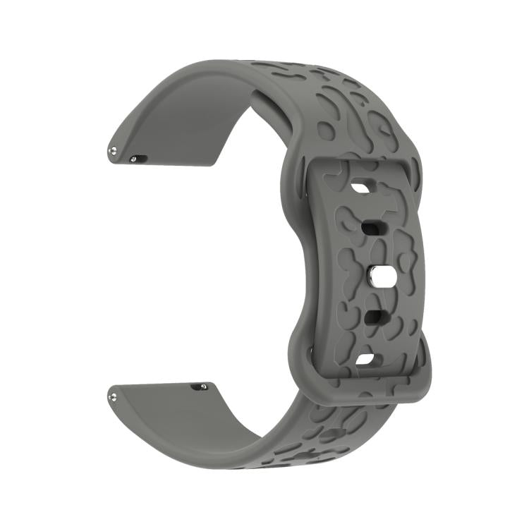 22mm Kalebol Leopard Print Butterfly Buckle Silicone Watch Band(Space Grey)
