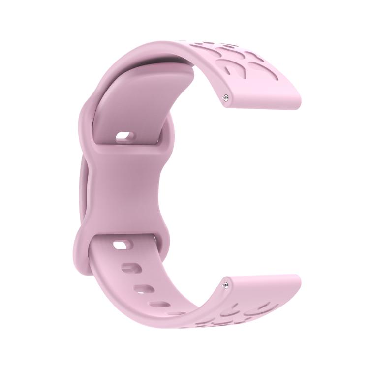22mm Kalebol Leopard Print Butterfly Buckle Silicone Watch Band(Purple)