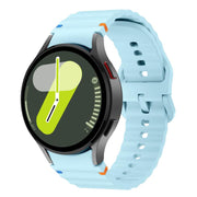 For Samsung Galaxy Watch 7  / 6 / 5 / 4 Kalebol Wave Stitching Silicone Watch Band(Light Blue)