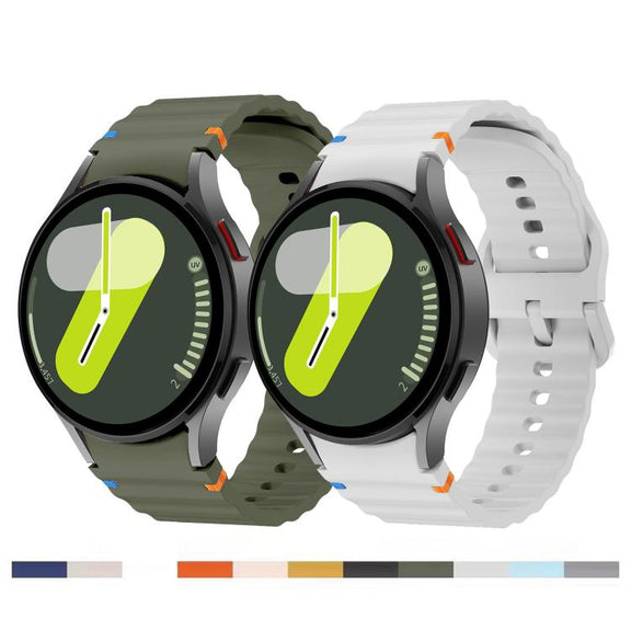 For Samsung Galaxy Watch 7  / 6 / 5 / 4 Kalebol Wave Stitching Silicone Watch Band(Light Blue)