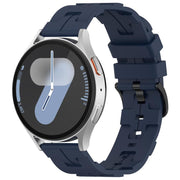 22mm Kalebol Solid Color Black Buckle Round Tail Silicone Watch Band(Navy Blue)