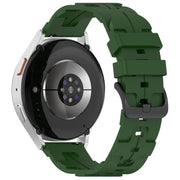 22mm Kalebol Solid Color Black Buckle Round Tail Silicone Watch Band(Army Green)